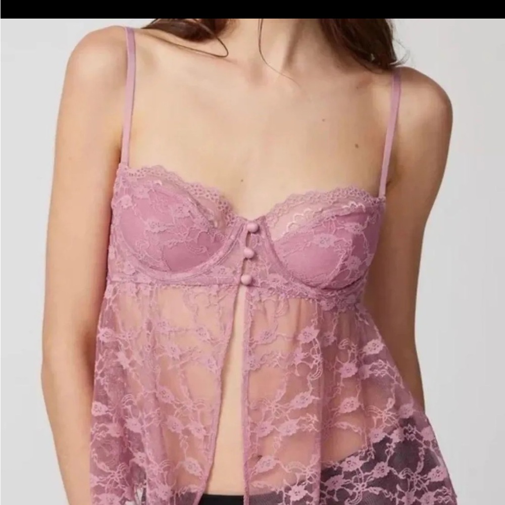 Victoria's Secret Pink Lace Babydoll Top